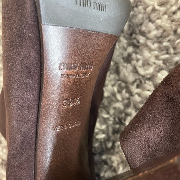 New miu miu suede ankle boots in chocolate brown size 39.5 made in Italy - Picture 10 of 13